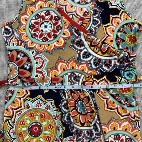 Zattcas Womens Size L Multicolor Mandala Print Sleeveless Belted Maxi Dress Boho - Picture 9 of 12